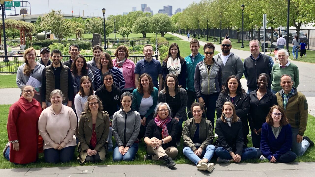 A photo of Barr staff on retreat in 2018.