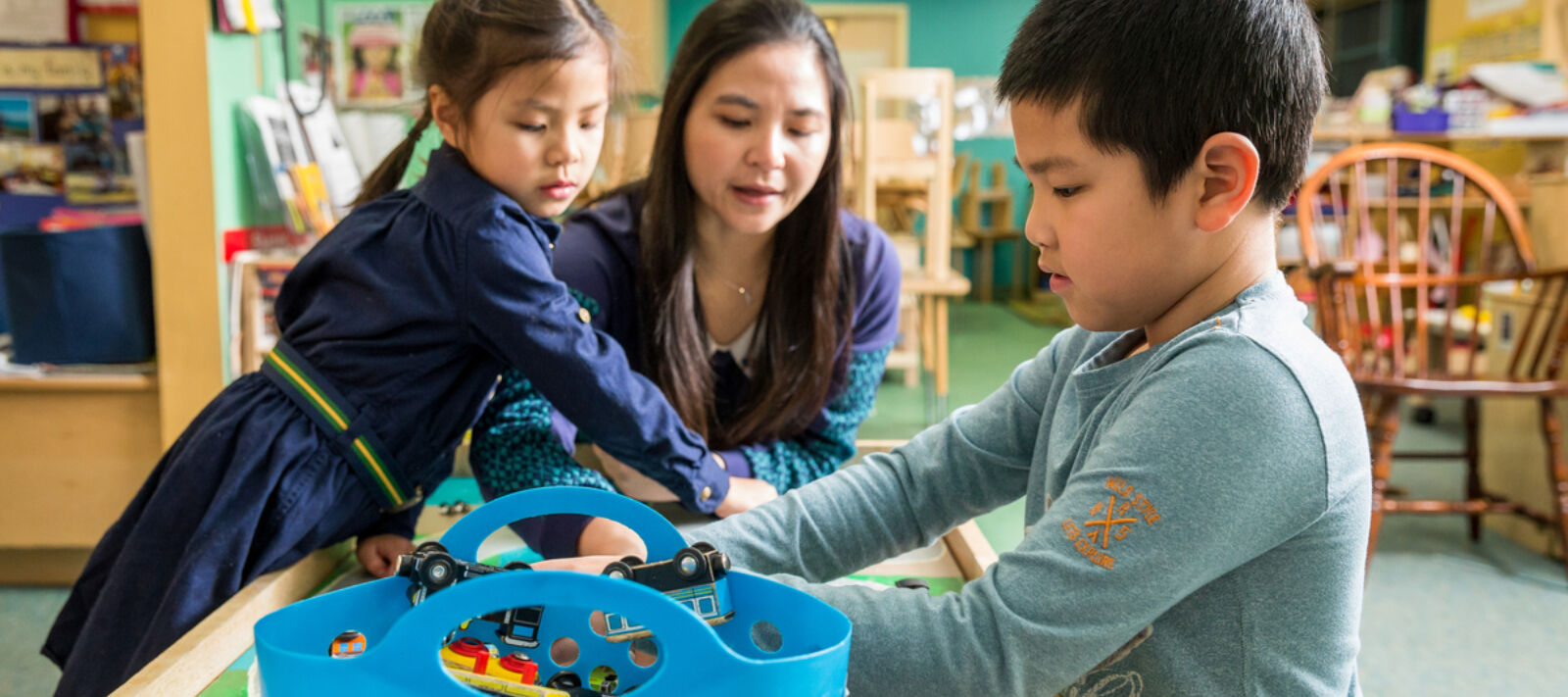 A family engaged in BCNC services