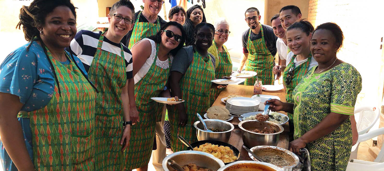 Barr Fellows in a cooking class
